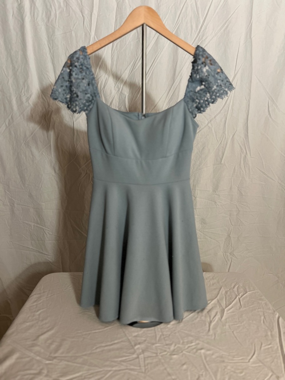 City Studio Powder Blue Off-Shoulder Skater Dress